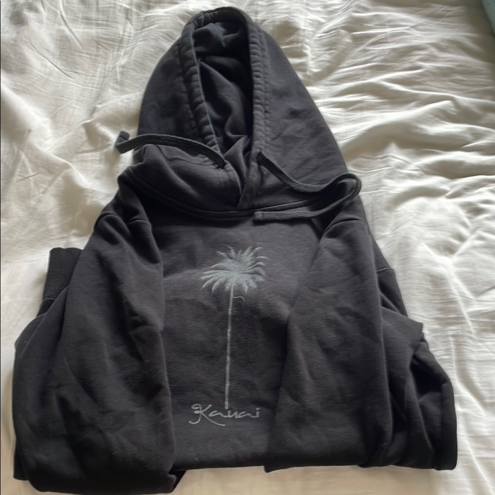 Black Hoodie with Palm Tree Design